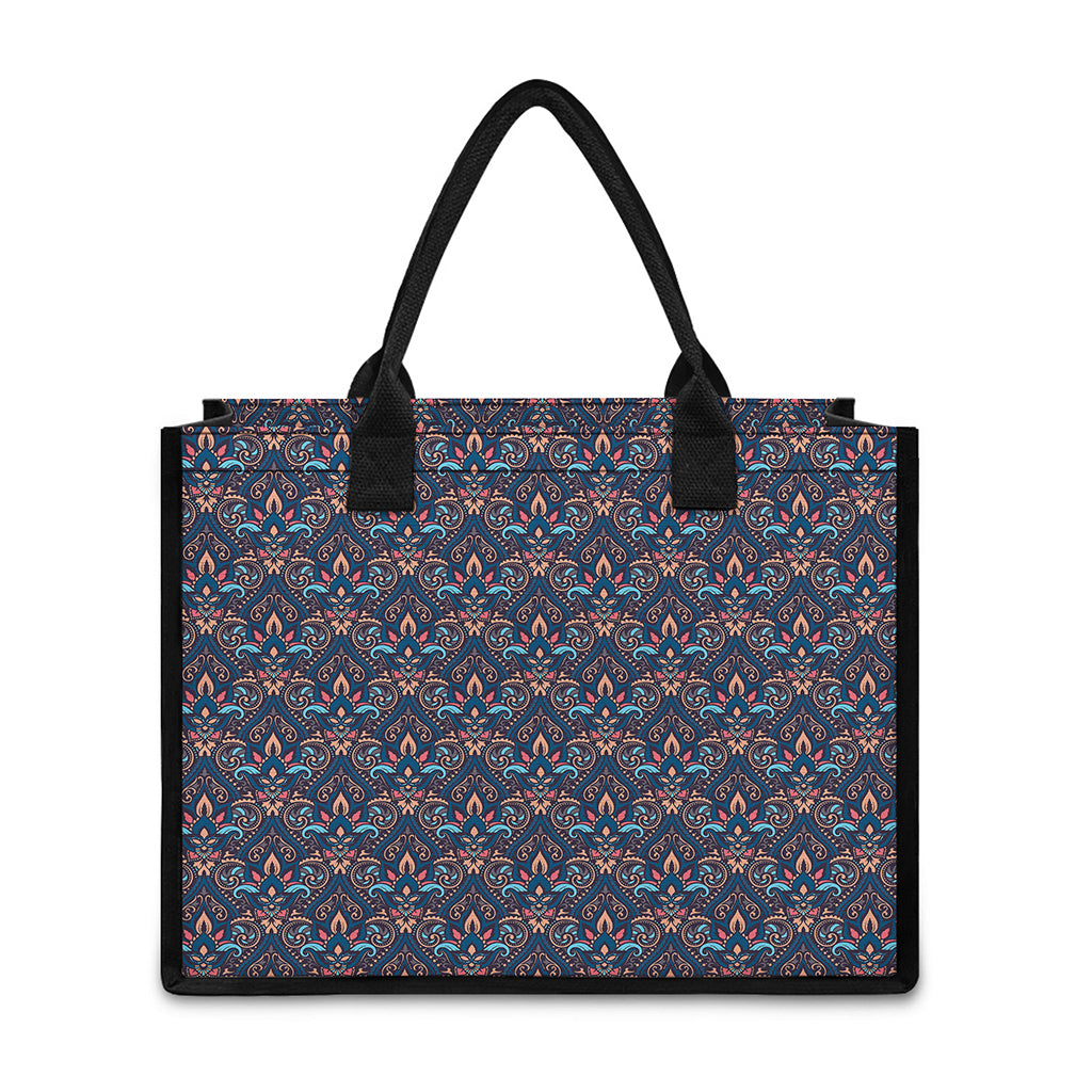Damask Boho Pattern Print Canvas Tote Bag