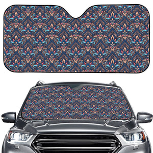 Damask Boho Pattern Print Car Windshield Sun Shade