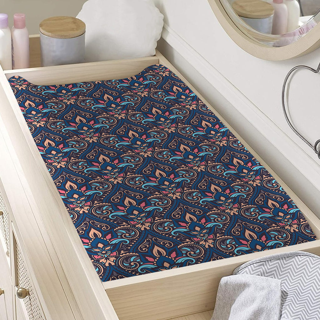 Damask Boho Pattern Print Changing Pad Cover