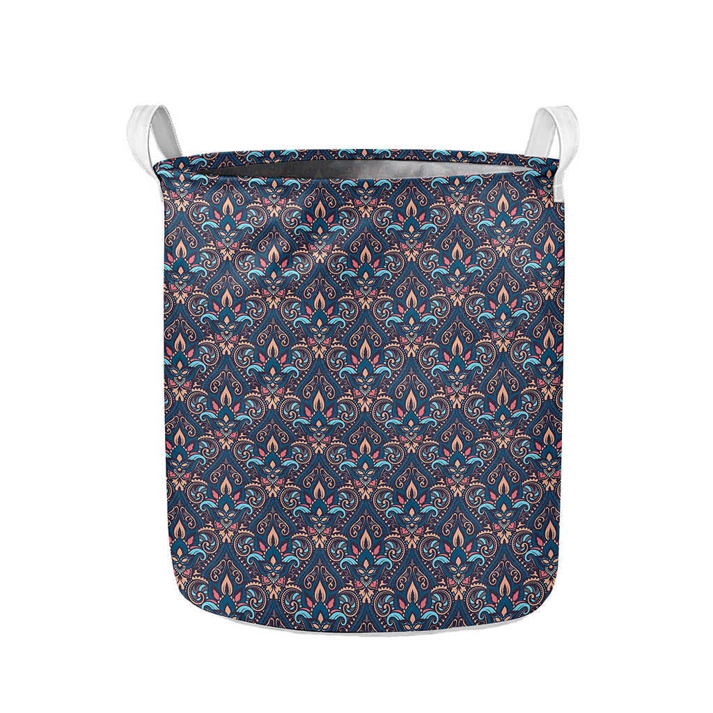 Damask Boho Pattern Print Collapsible Laundry Basket