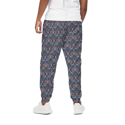 Damask Boho Pattern Print Cotton Pants