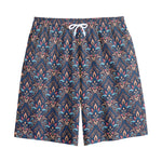 Damask Boho Pattern Print Cotton Shorts