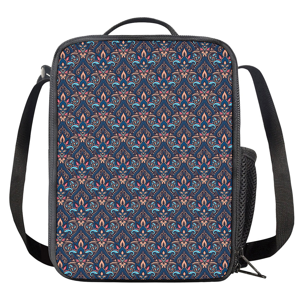 Damask Boho Pattern Print Crossbody Lunch Bag