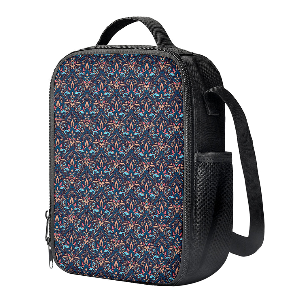 Damask Boho Pattern Print Crossbody Lunch Bag