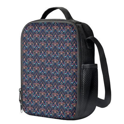 Damask Boho Pattern Print Crossbody Lunch Bag