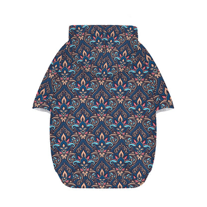Damask Boho Pattern Print Dog Zip Up Hoodie
