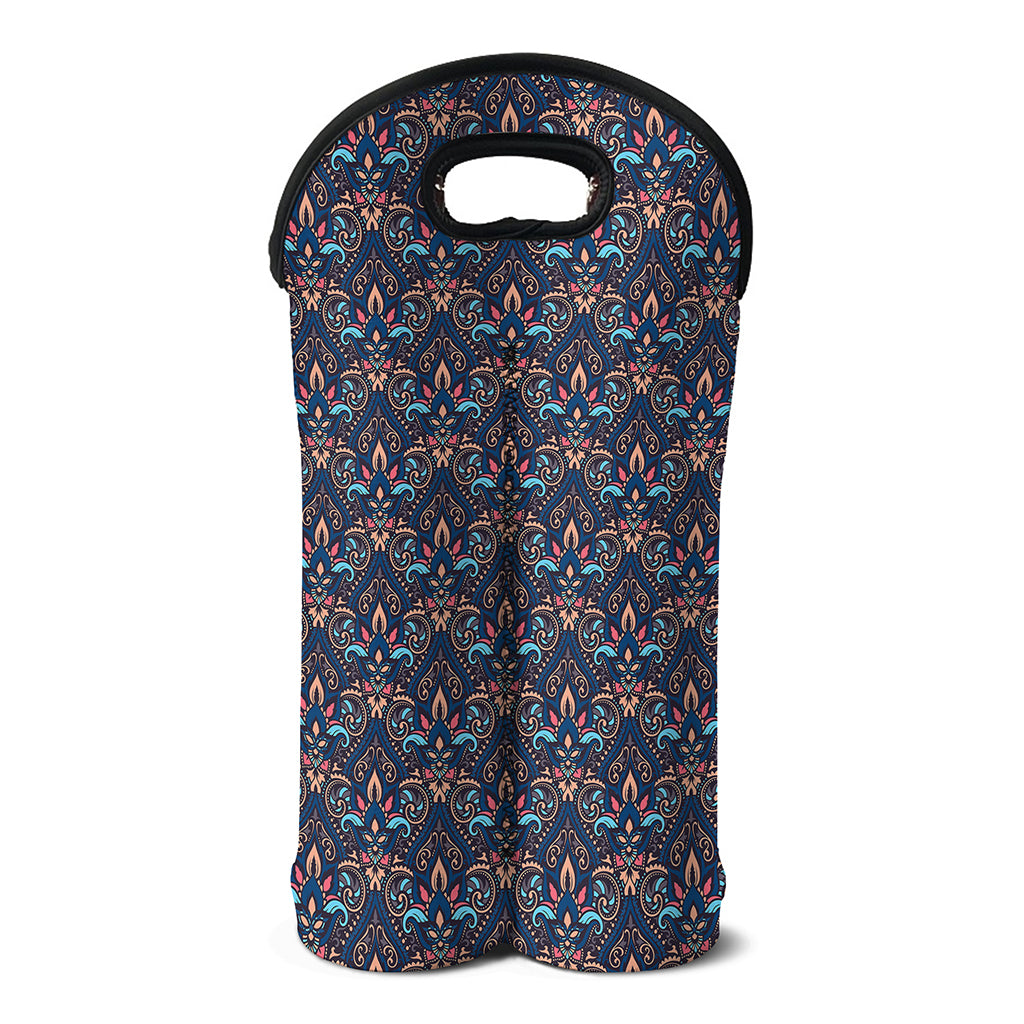 Damask Boho Pattern Print Double Neoprene Wine Tote