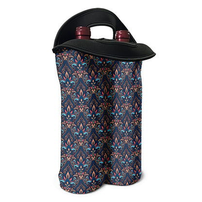 Damask Boho Pattern Print Double Neoprene Wine Tote
