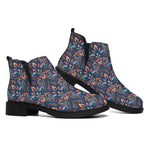 Damask Boho Pattern Print Flat Ankle Boots