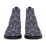 Damask Boho Pattern Print Flat Ankle Boots