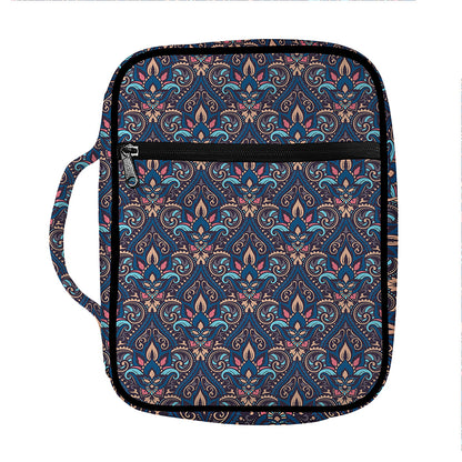 Damask Boho Pattern Print Front Pocket Bible Bag