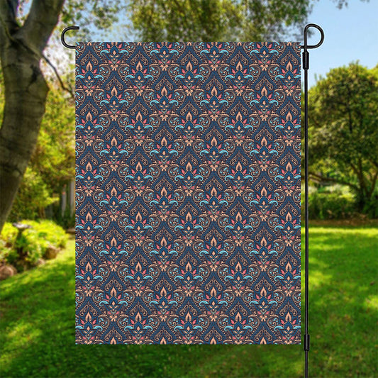Damask Boho Pattern Print Garden Flag
