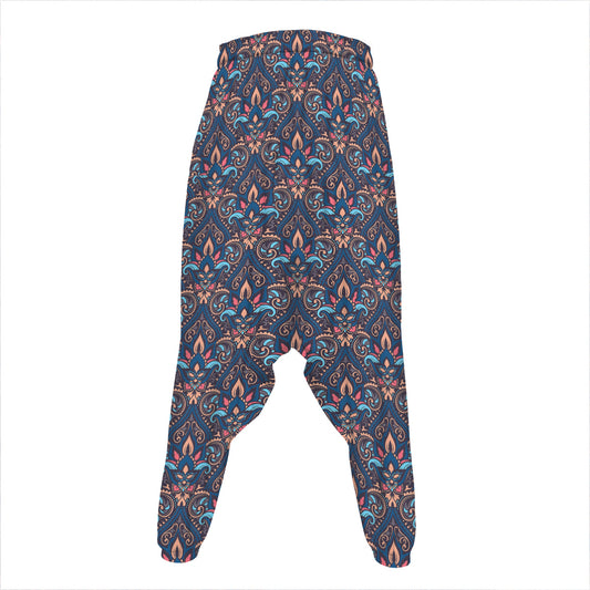 Damask Boho Pattern Print Hammer Pants
