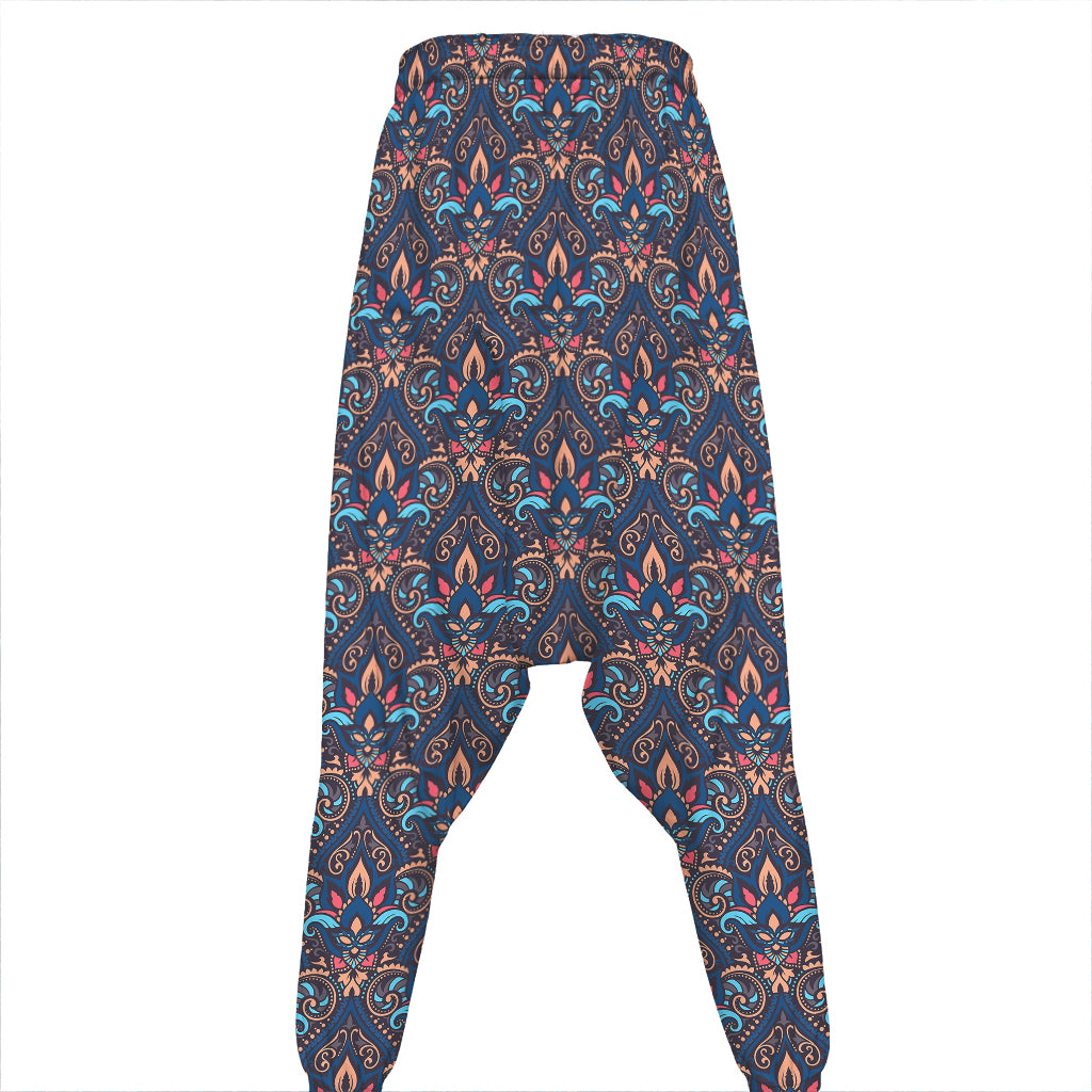 Damask Boho Pattern Print Hammer Pants