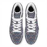 Damask Boho Pattern Print High Top Leather Sneakers