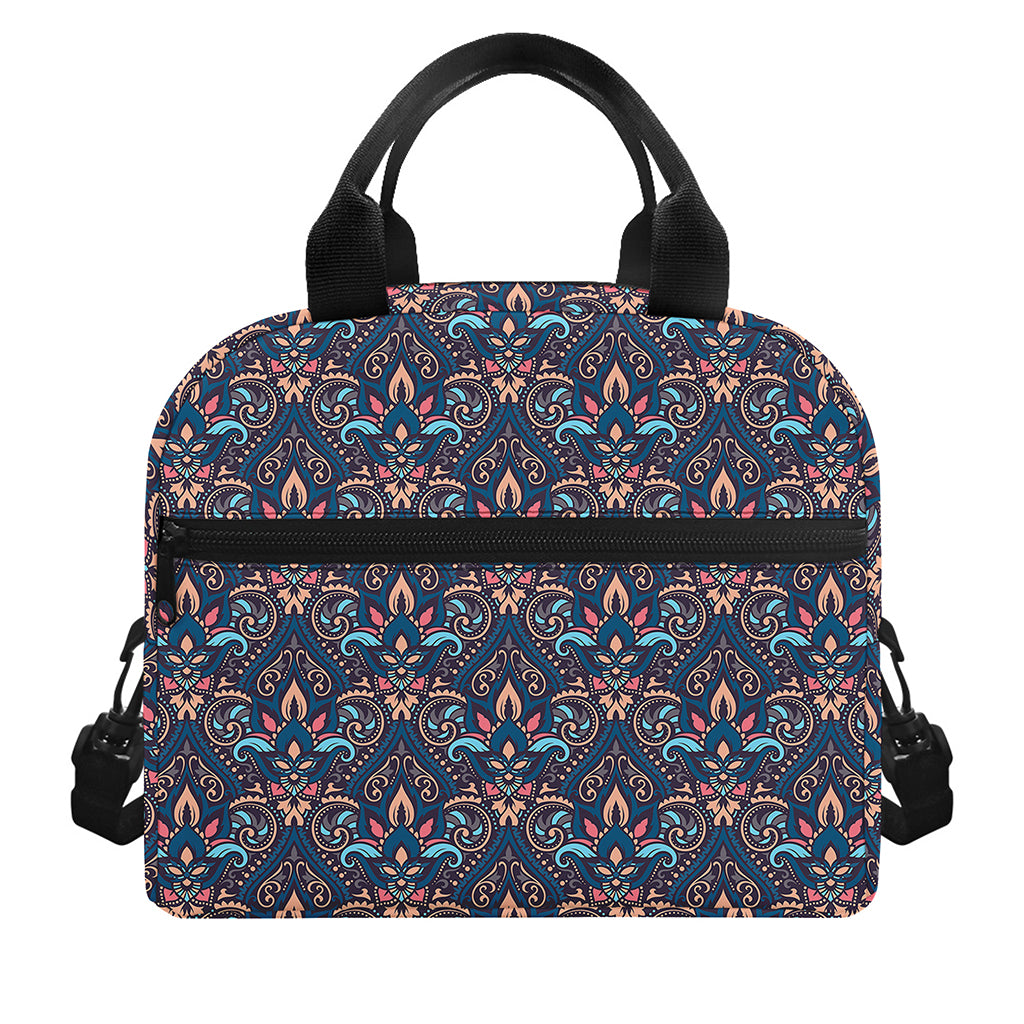 Damask Boho Pattern Print Insulated Lunch Bag