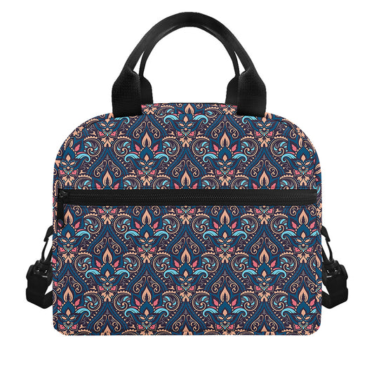 Damask Boho Pattern Print Insulated Lunch Bag
