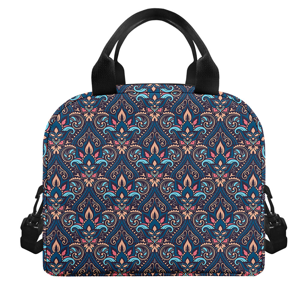 Damask Boho Pattern Print Insulated Lunch Bag