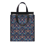 Damask Boho Pattern Print Insulated Lunch Tote
