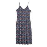 Damask Boho Pattern Print Jersey Midi Cami Dress