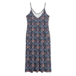 Damask Boho Pattern Print Jersey Midi Cami Dress