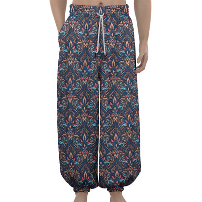 Damask Boho Pattern Print Lantern Pants