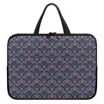 Damask Boho Pattern Print Laptop Sleeve With Handle