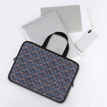 Damask Boho Pattern Print Laptop Sleeve With Handle