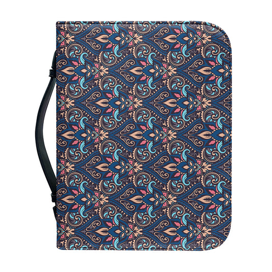Damask Boho Pattern Print Leather Bible Cover