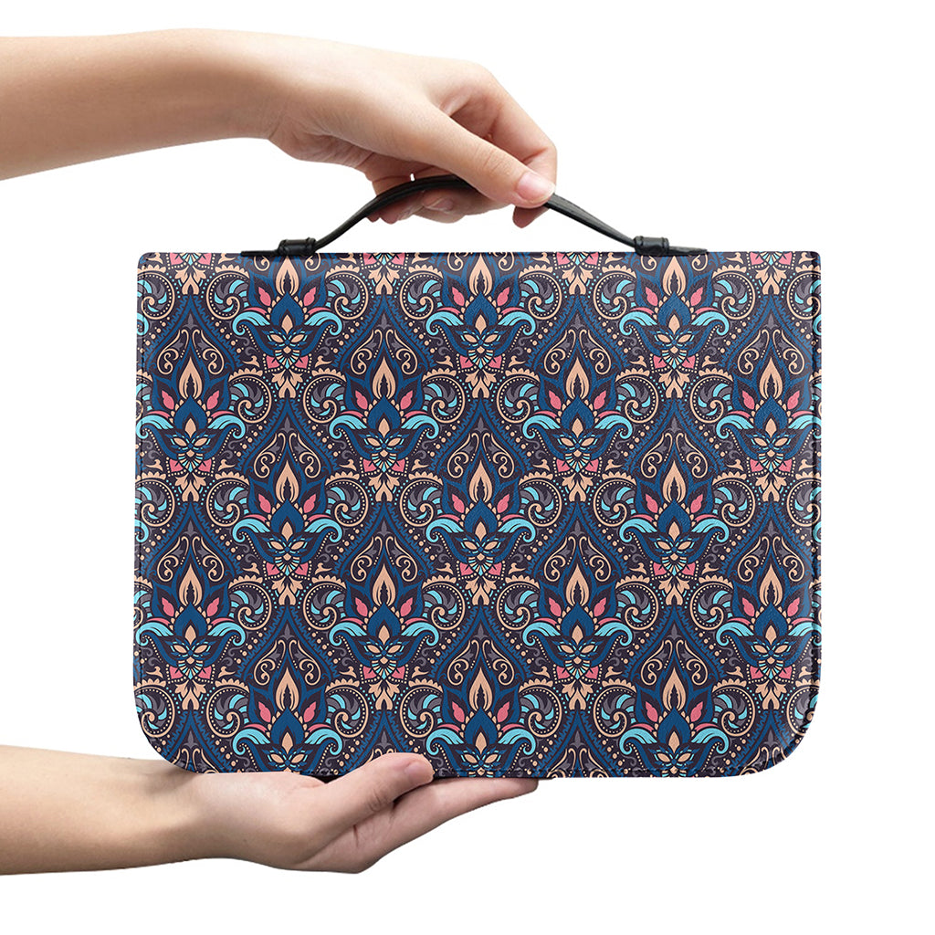 Damask Boho Pattern Print Leather Bible Cover