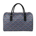 Damask Boho Pattern Print Leather Duffle Bag