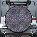 Damask Boho Pattern Print Leather Spare Tire Cover