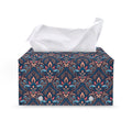 Damask Boho Pattern Print Leather Tissue Box Cover