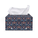 Damask Boho Pattern Print Leather Tissue Box Cover