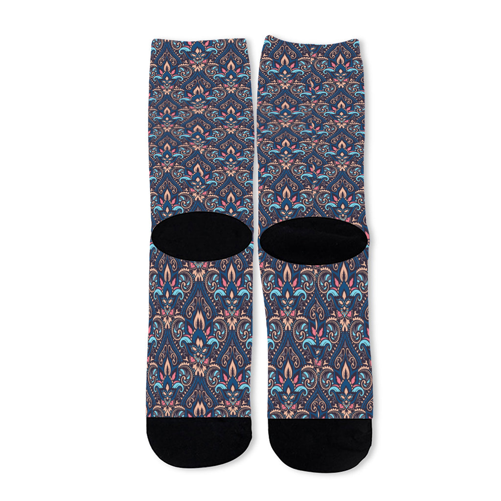 Damask Boho Pattern Print Long Socks