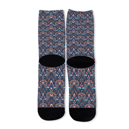 Damask Boho Pattern Print Long Socks