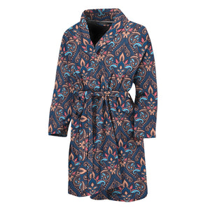 Damask Boho Pattern Print Men's Bathrobe