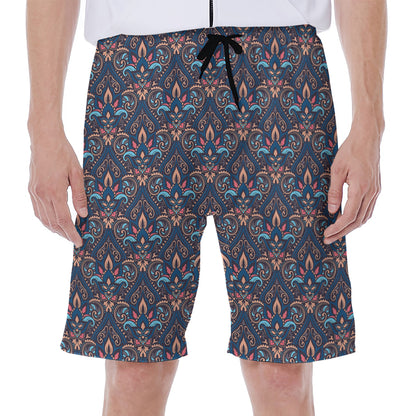 Damask Boho Pattern Print Men's Beach Shorts