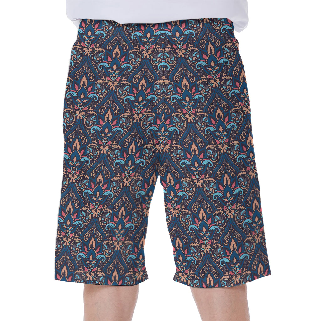 Damask Boho Pattern Print Men's Beach Shorts
