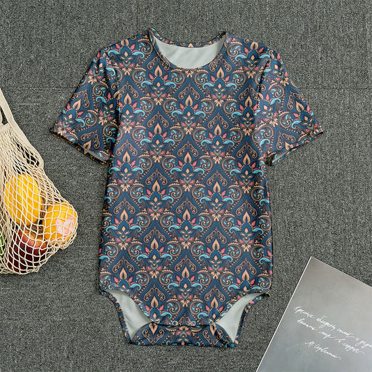 Damask Boho Pattern Print Men's Bodysuit
