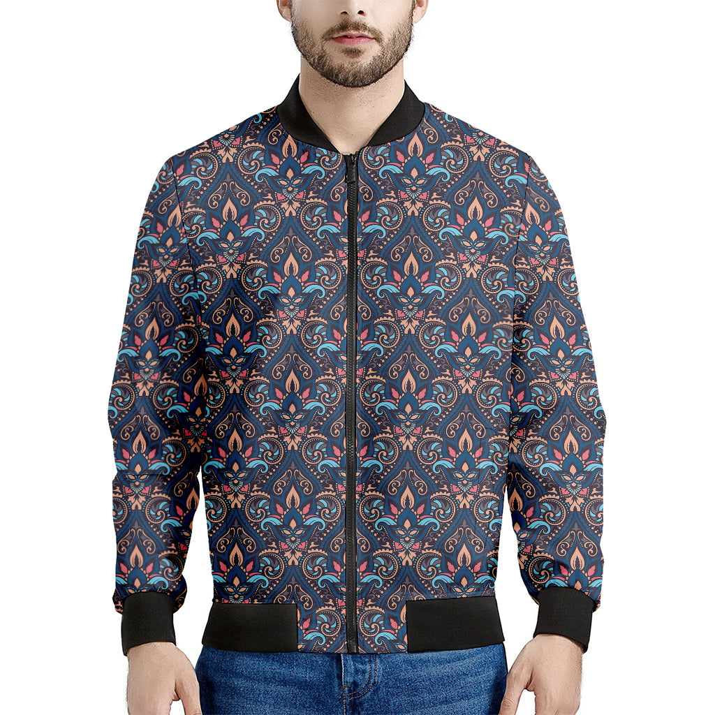 Damask Boho Pattern Print Men's Bomber Jacket