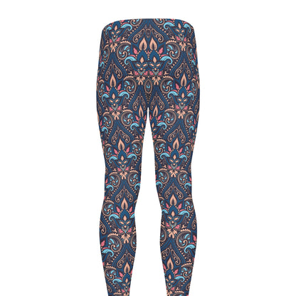 Damask Boho Pattern Print Men's leggings