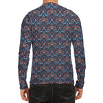Damask Boho Pattern Print Men's Long Sleeve Rash Guard