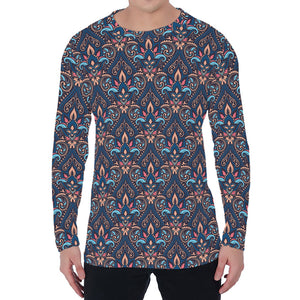 Damask Boho Pattern Print Men's Long Sleeve T-Shirt