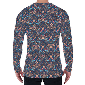 Damask Boho Pattern Print Men's Long Sleeve T-Shirt