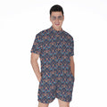 Damask Boho Pattern Print Men's Romper