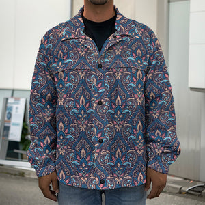 Damask Boho Pattern Print Men's Shirt Jacket