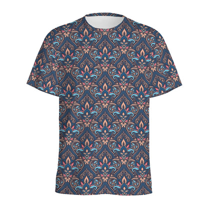 Damask Boho Pattern Print Men's Sports T-Shirt