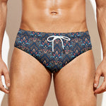 Damask Boho Pattern Print Men's Swim Briefs