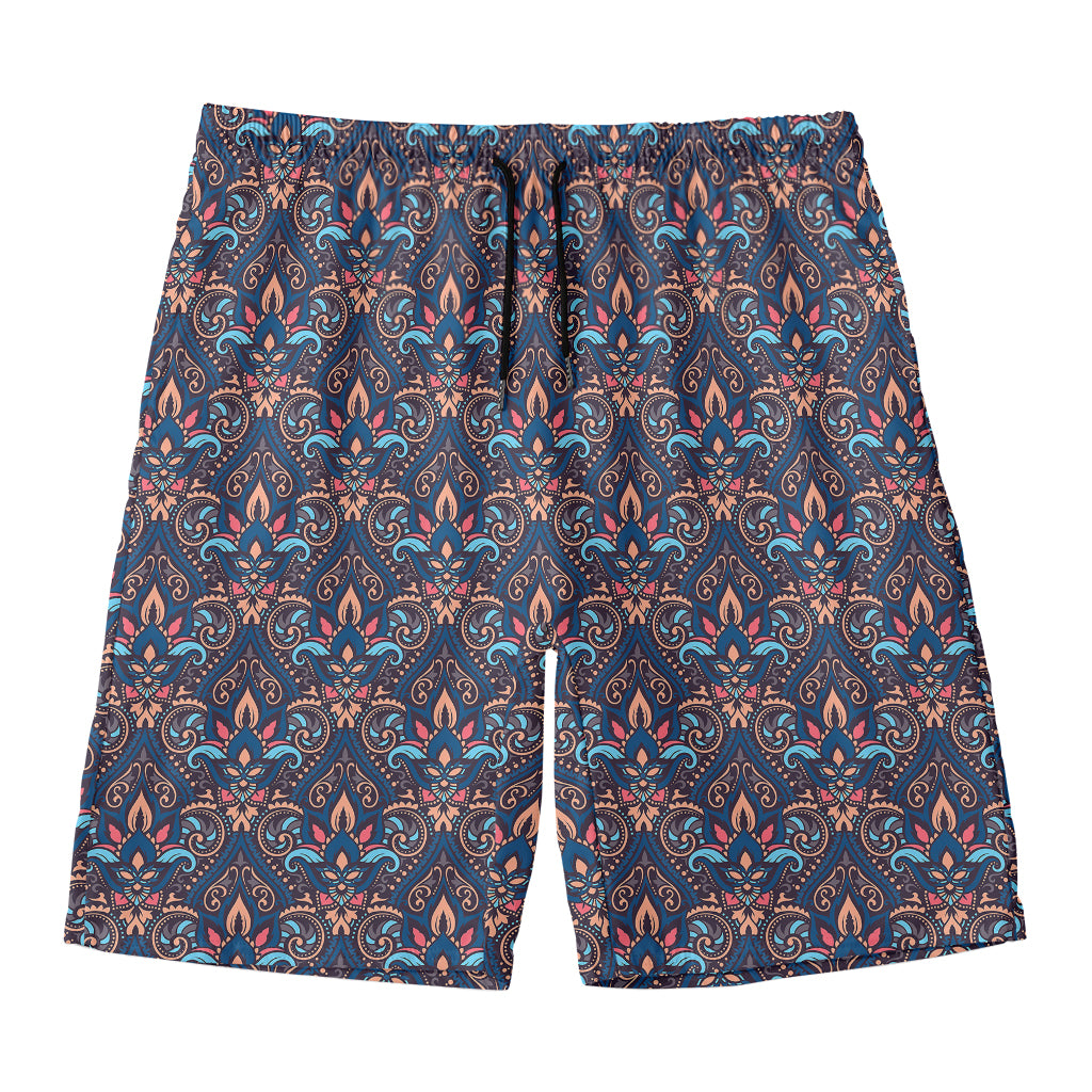 Damask Boho Pattern Print Men's Swim Trunks